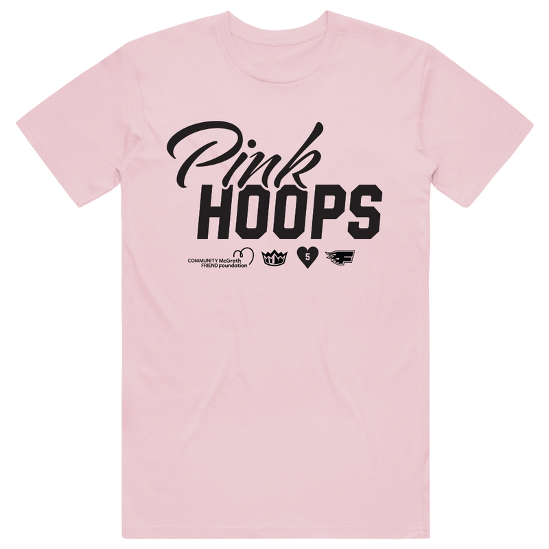 Pink Hoops Logo Cotton Tee