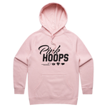 Pink Hoops Logo Cotton Hoodie